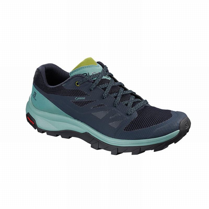 Salomon Singapore Womens Hiking Shoes - OUTLINE GORE-TEX Turquoise/Navy | 86379-CFVM